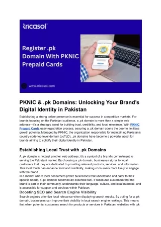 PKNIC & .pk Domains: Unlocking Brand’s Digital Identity in Pakistan