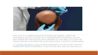 Best Hair Transplant In Mumbai at Cosmed Clinic