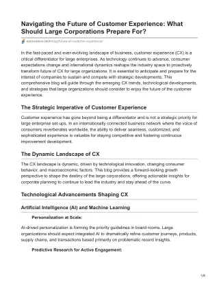 Navigating the Future of Customer Experience What Should Large Corporations Prepare For