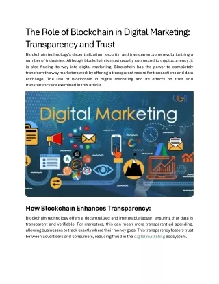 the role of blockchain in digital marketing
