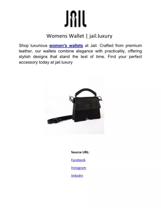 Womens Wallet | jail.luxury