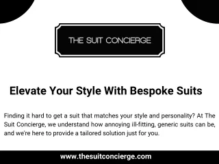 Elevate Your Style With Bespoke Suits