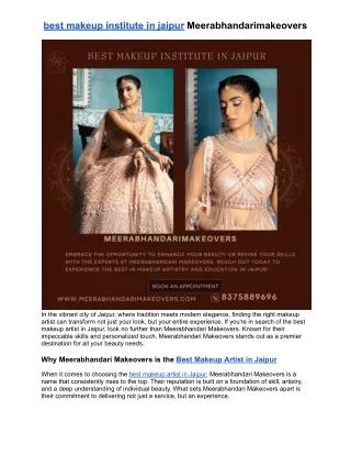 best makeup institute in jaipur Meerabhandarimakeovers