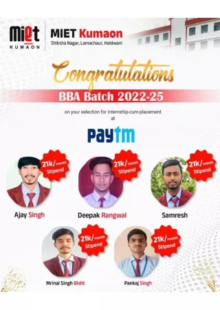 Career Growth After BBA from MIET Kumaon