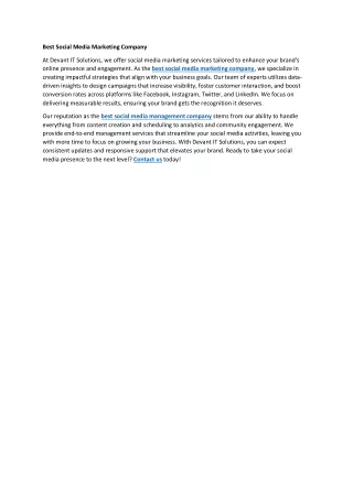 Best Social Media Marketing Company