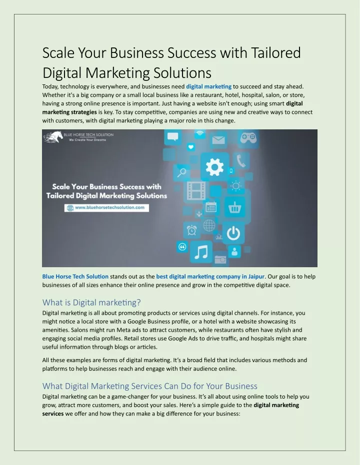 scale your business success with tailored digital