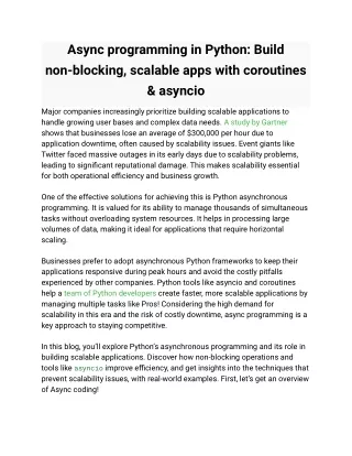 async programming in python build non blocking