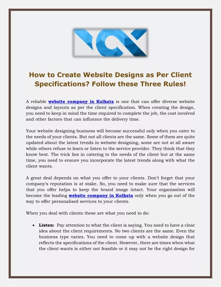 how to create website designs as per client