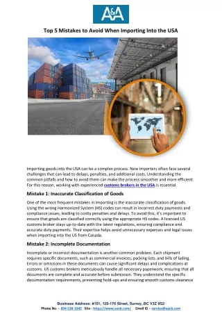 top 5 mistakes to avoid when importing into