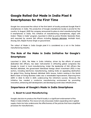 google rolled out made in india pixel