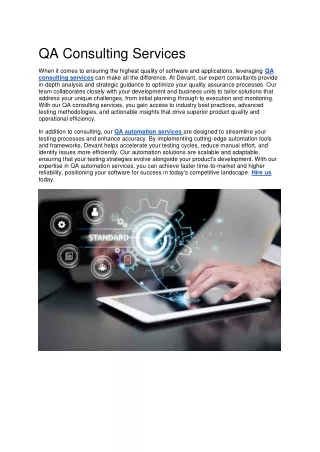 qa consulting services