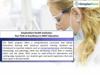 SimpleeKare Health Institutes Your Path to Excellence in DMLT Education