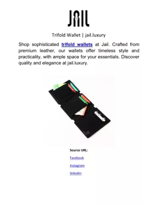 Trifold Wallet | jail.luxury