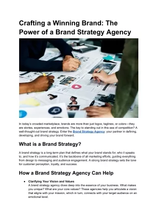 Crafting a Winning Brand_ The Power of a Brand Strategy Agency