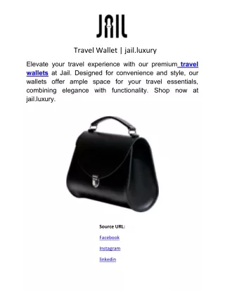Travel Wallet | jail.luxury