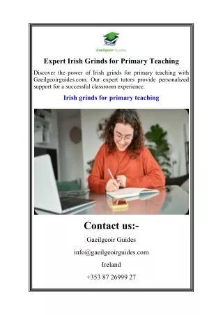 Expert Irish Grinds for Primary Teaching