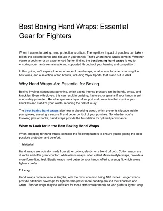 Best Boxing Hand Wraps_ Essential Gear for Fighters