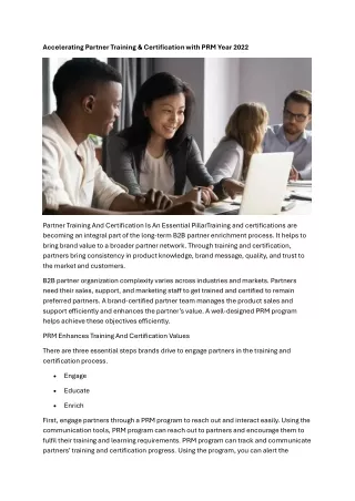 Accelerating Partner Training