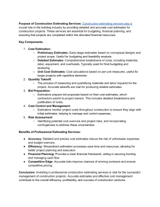 veterans estimators