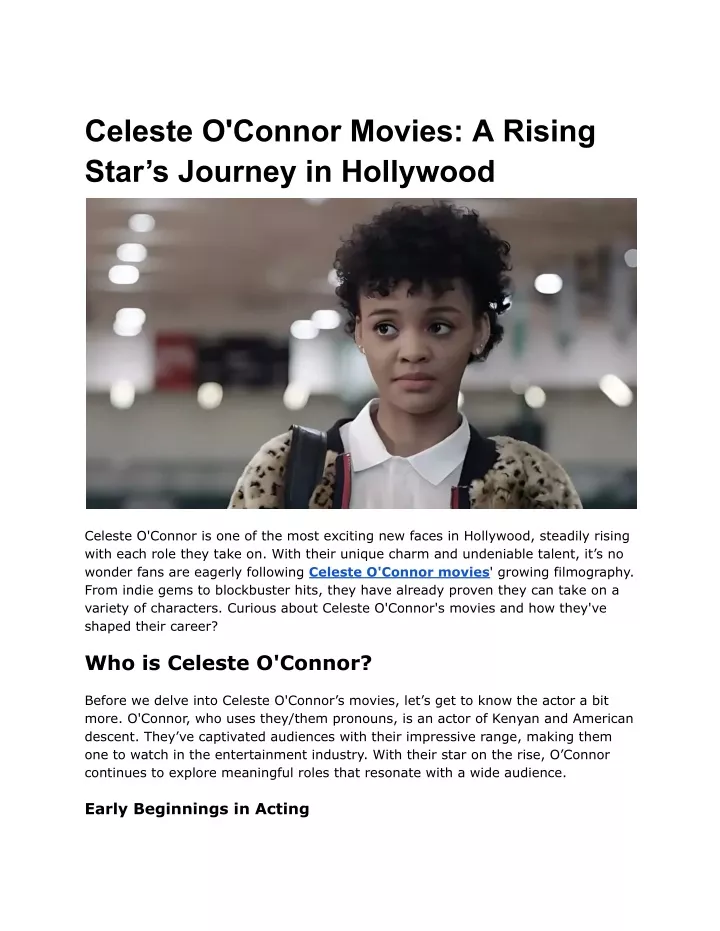 celeste o connor movies a rising star s journey