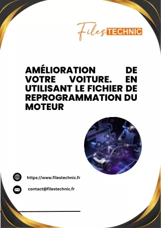 Amélioration de votre voiture. En utilisant le Fichier de Reprogrammation du Moteur