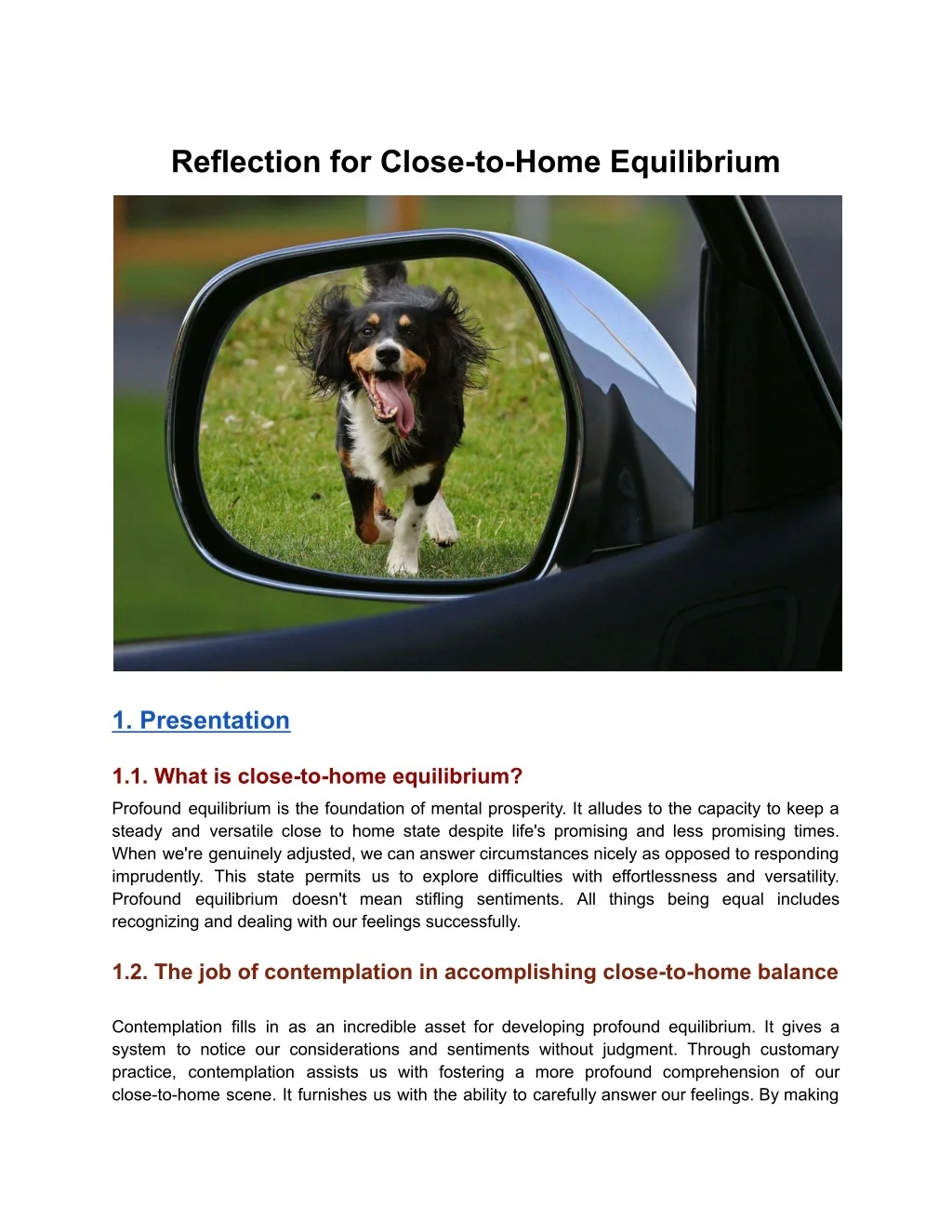 Reflection Method Home PPT - Reflection for Close-to-Home Equilibrium PowerPoint Presentation ...