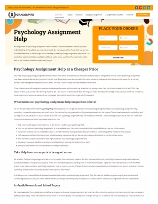 Professional Psychology Assignment Assistance for Students