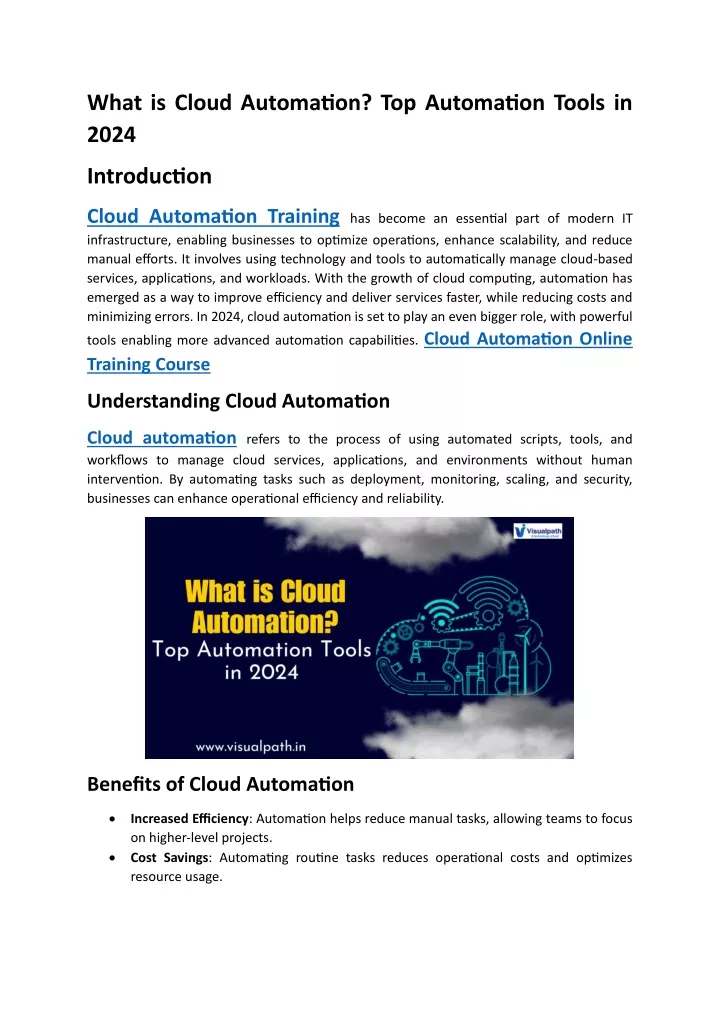 what is cloud automation top automation tools