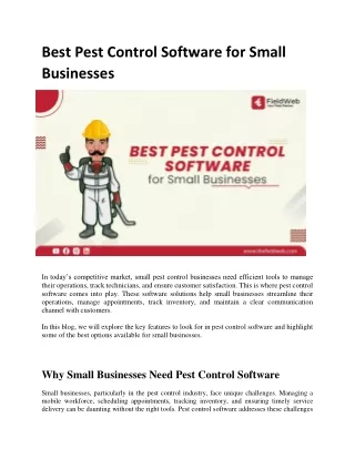 Best Pest Control Software for Small Businesses