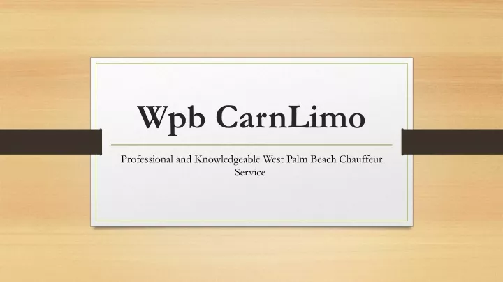 wpb carnlimo