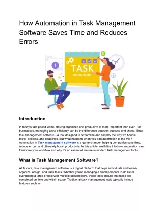 How Automation in Task Management Software Saves Time and Reduces Errors