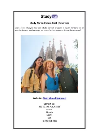 Study Abroad Spain Cost Studykai