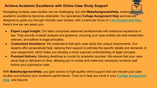 Achieve Academic Excellence with Online Case Study Support