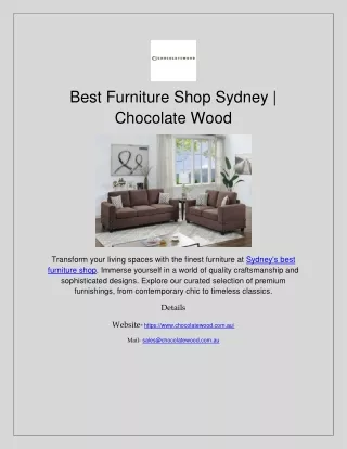 Best Furniture Shop Sydney