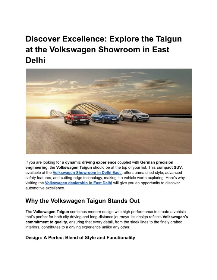 discover excellence explore the taigun