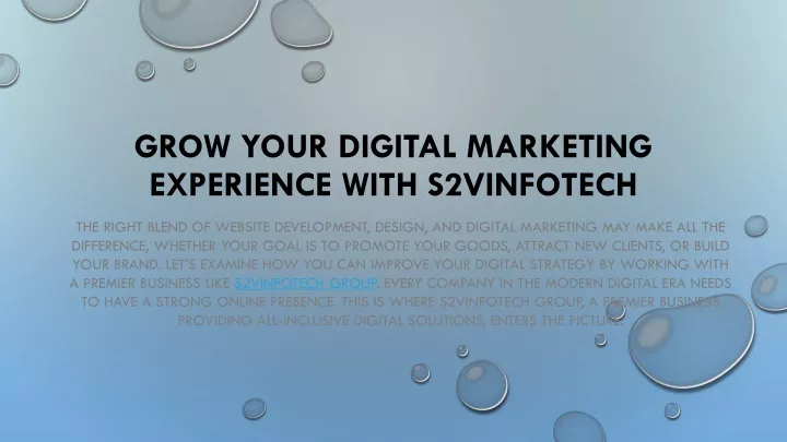 grow your digital marketing experience with s2vinfotech