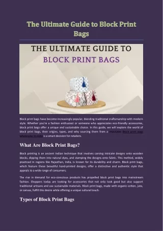 The Ultimate Guide to Block Print Bags