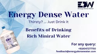 Benefits of drinking Rich miniral water