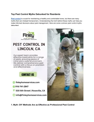 Top Pest Control Myths Debunked for Residents