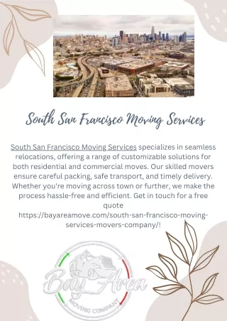 South San Francisco Moving- Services