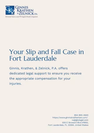 Ginnis, Krathen, & Zelnick, P.A. Are Leading Slip and Fall Lawyers