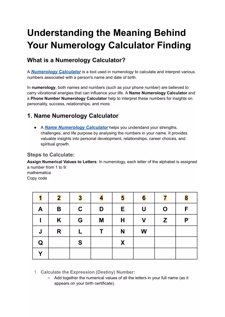 understanding the meaning behind your numerology