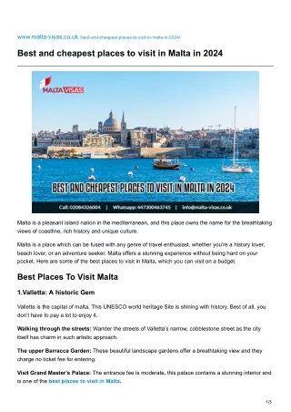 malta-visas.co.uk-Best and cheapest places to visit in Malta in 2024