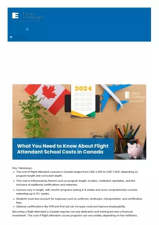 flight attendant course in canada