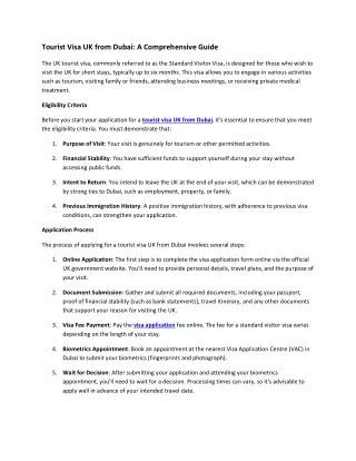 Tourist Visa UK from Dubai A Comprehensive Guide (1)