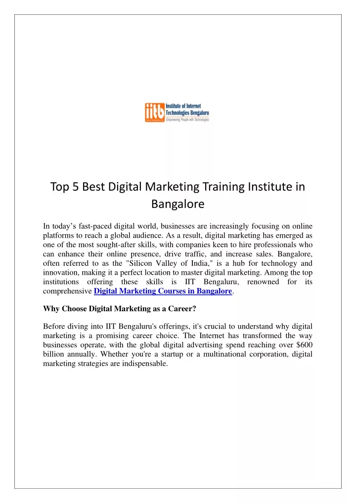 top 5 best digital marketing training institute