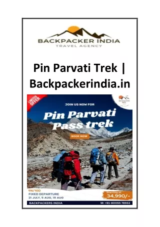 Pin Parvati Trek  Backpackerindia.in
