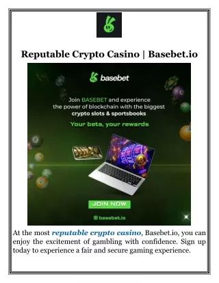 Reputable Crypto Casino  Basebet.io