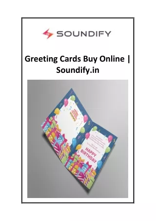 Greeting Cards Buy Online  Soundify.in