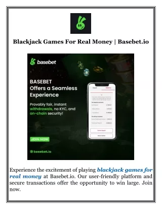 Blackjack Games For Real Money  Basebet.io